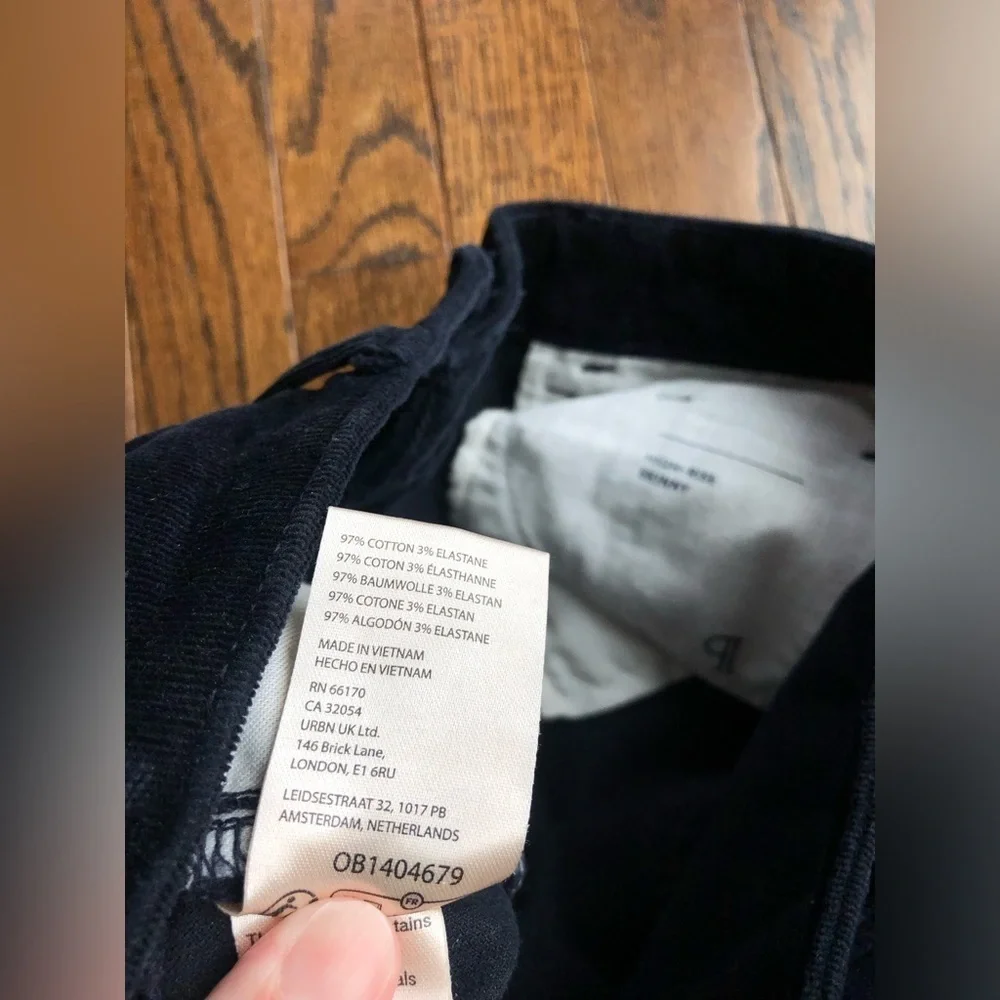 Pilcro Deep Navy Blue Corduroy High-Rise Skinny Ankle Jeans - EUC! - Picture 14 of 14
